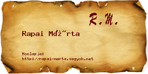 Rapai Márta névjegykártya